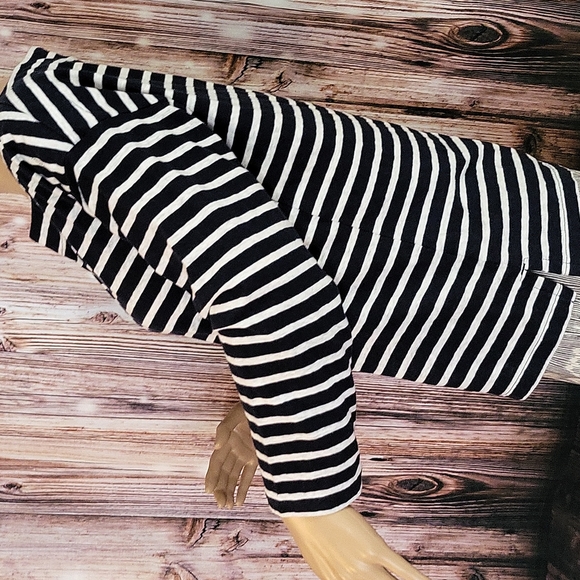 J.Crew Women's Long Sleeve White & Navy Striped Top Size S - Picture 6 of 11